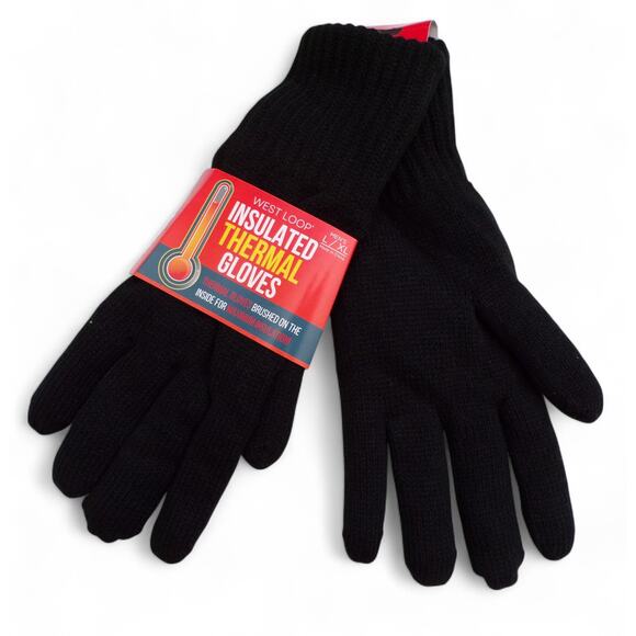 west loop Other - West Loop Men's Thermal Gloves Insulated Thermal Faux Fur Inside Black Size L/XL